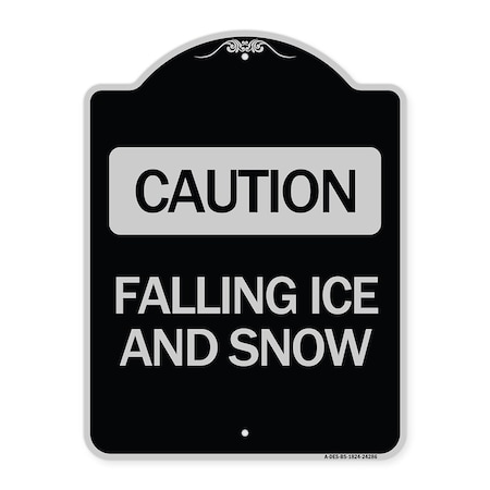 Signmission Caution Falling Ice and Snow Heavy-Gauge Aluminum Architectural Sign, 24" x 18", BS-1824-24286 A-DES-BS-1824-24286